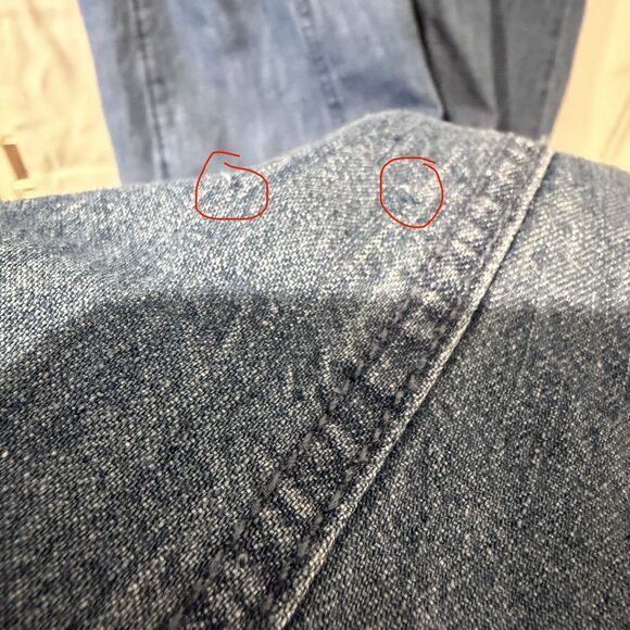 Loft Denim Dress Women 14 Blue Jean Pockets 100% Cotton Maxi Cottage Button Down - Picture 8 of 11